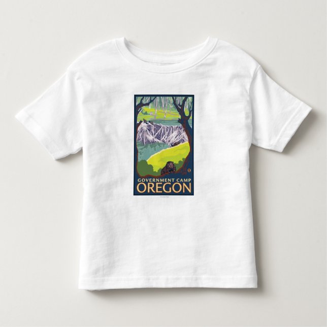 Camiseta Infantil Família do castor - acampamento do governo, Oregon (Frente)