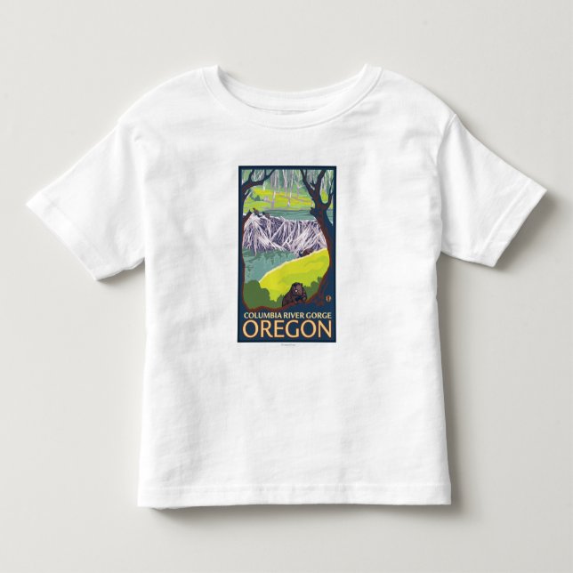 Camiseta Infantil Família do castor - desfiladeiro do Rio Columbia, (Frente)