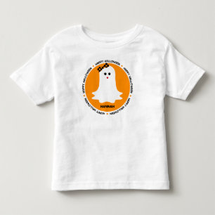 Camiseta Infantil Fantasma feminino o Dia das Bruxas personalizado