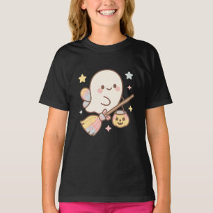 Camiseta Infantil Fantasma Voador Pastel   Fofo Ka