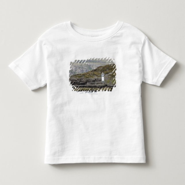 Camiseta Infantil Farol de Rhue ao longo da costa (Frente)