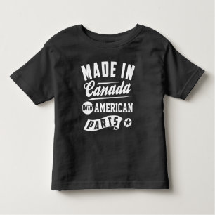 Camiseta Infantil Feito No Canadá Com Peças Americanas