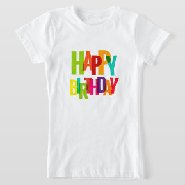 Camiseta infantil "Feliz Aniversário" Color Pop