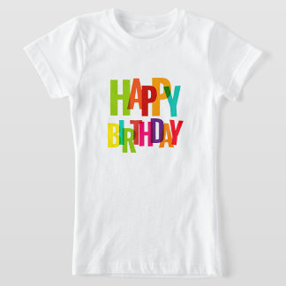 Camiseta infantil "Feliz Aniversário" Color Pop