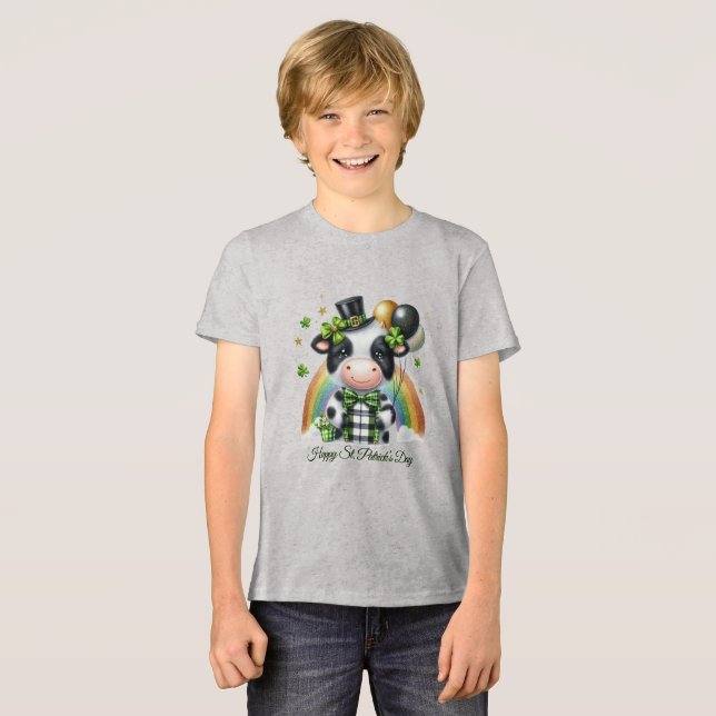 Camiseta Infantil Feliz Dia de São Patrício com Im (Frente Completa)