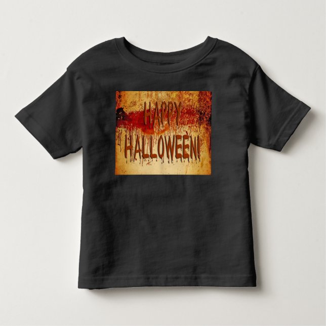 Camiseta Infantil Feliz Halloween Sangue Sretido Muralha Toddler T-S (Frente)