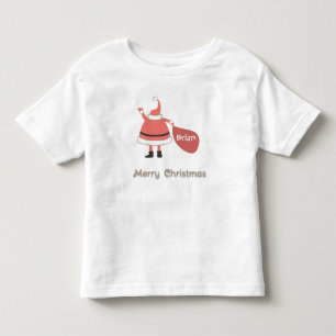 Camiseta Infantil Feliz Natal - Saco de Papais noeis Personalizados