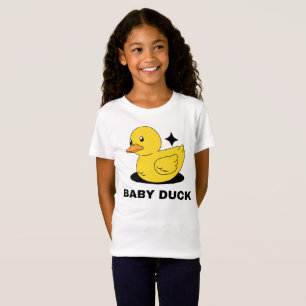 Camiseta infantil feminina estampada com patinho