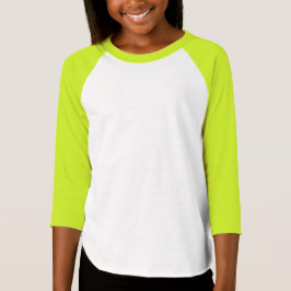 Camiseta Infantil Feminina, Mangas Raglan 3/4