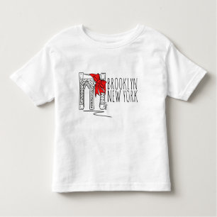 Camiseta Infantil Férias de Natal da Brooklyn Bridge NYC em Nova Ior