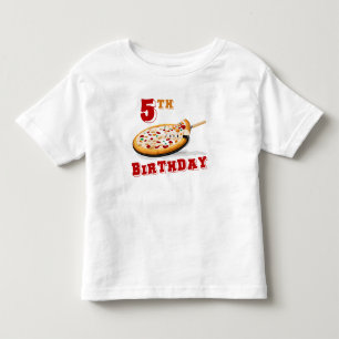 Camiseta Infantil Festa de Pizza de 5 Birthday