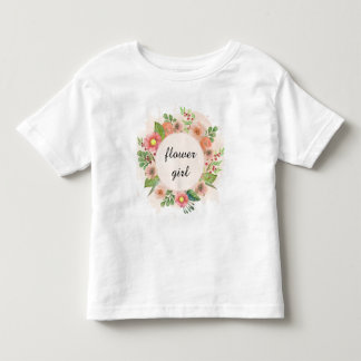Camiseta Infantil Fia de cor aquosa floral laranja