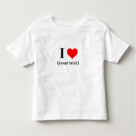 Camiseta Infantil Fina - Personalizado Eu amo (seu