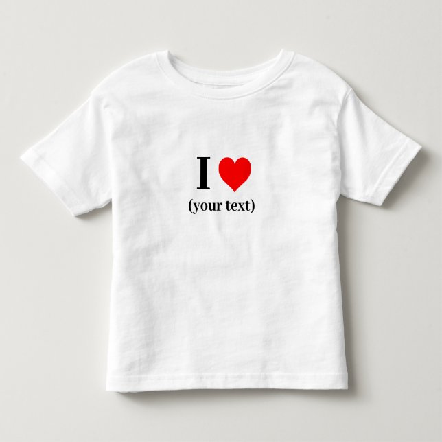 Camiseta Infantil Fina - Personalizado Eu amo (seu (Frente)