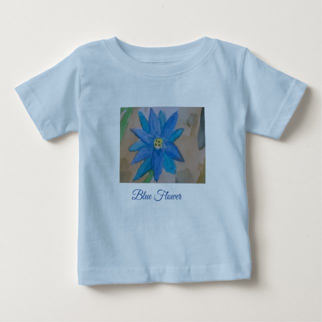 Camiseta Infantil Flor Azul (Frente)