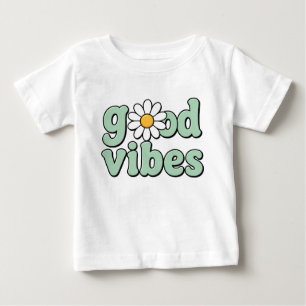 Camiseta Infantil Flor de Margarida Vibrações Retr