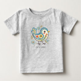 Camiseta Infantil Floral Blue Bird Baby