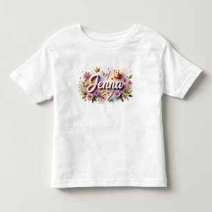 Camiseta Infantil Floral da Princesa Personalizada