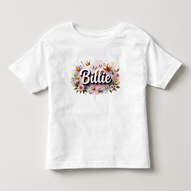 Camiseta Infantil Floral da Princesa Personalizada (Frente)