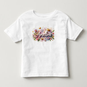Camiseta Infantil Floral Princesa Personalizada