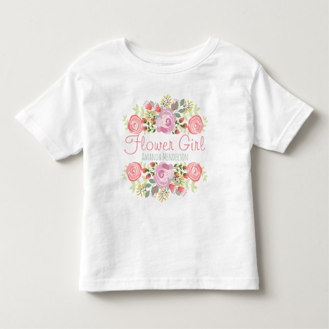 Camiseta Infantil Flores bonitas personalizadas (Frente)