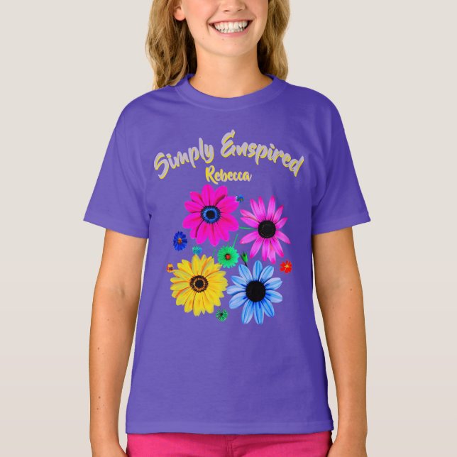 Camiseta Infantil Flores Coloridas Simplesmente In (Frente)