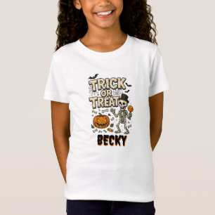 Camiseta infantil fofa de doces ou travessuras