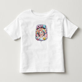 Camiseta infantil fofa de gatinho arco-íris adoráv