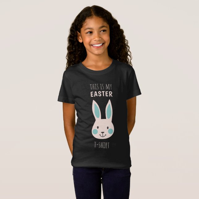 Camiseta Infantil Fofa do Coelho de Páscoa (Frente Completa)
