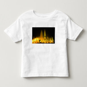 Camiseta Infantil Fonte na mundialmente famosa Torre Eiffel Paris