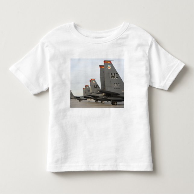 Camiseta Infantil Força Aérea dos EUA F-15E Strike Eagles (Frente)