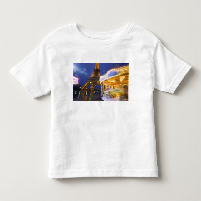 Camiseta Infantil França, Paris. Torre Eiffel em nevoeiro à luz e (Frente)
