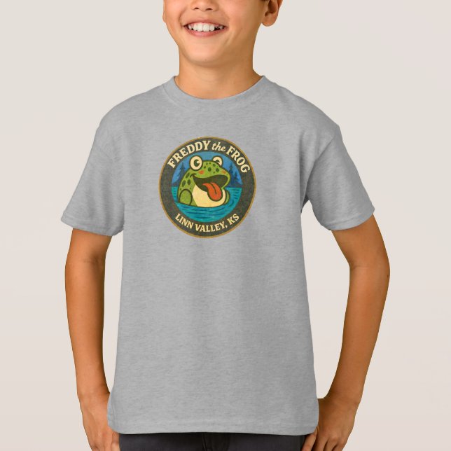 Camiseta Infantil Funky Freddy Frog de Linn Valley (Frente)