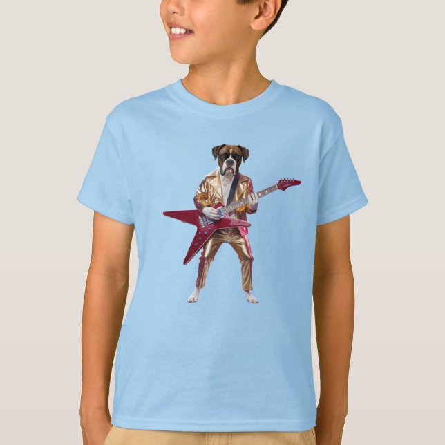 Camiseta Infantil Funny Boxer Rock Star (Frente)