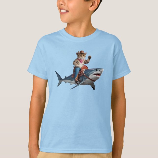 Camiseta Infantil Funny Tabby Shark (Frente)
