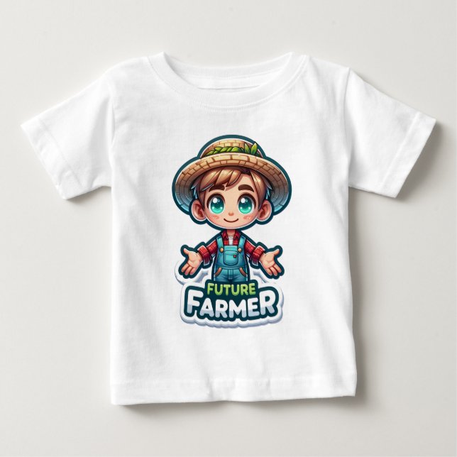 Camiseta Infantil Futuro Fazendeiro - Design de De (Frente)