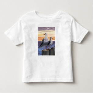 Camiseta Infantil Gaivota de mar da costa de Oregon