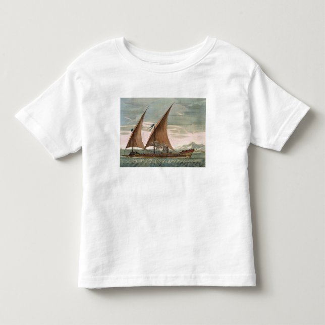 Camiseta Infantil Galera sob a vela, padrão de voo do Commande (Frente)