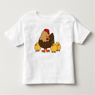 Camiseta Infantil Galinhas bonitos e pintinhos