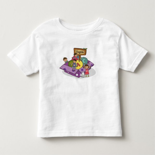 Camiseta Infantil Garota levantada com braços levantados e garotos s (Frente)