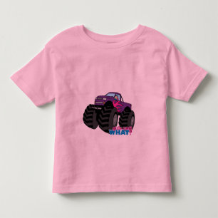 Camiseta Infantil Garota Loira Dirigindo Monstro Roxo