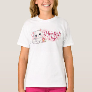 Camiseta Infantil Gatinho Fofo Dia Perfeito