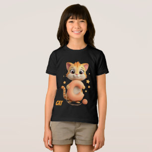 Camiseta Infantil Gato Fofo C é para Gato Camisa