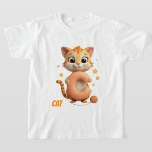 Camiseta Infantil Gato Fofo   G de Gato Camisa Alf