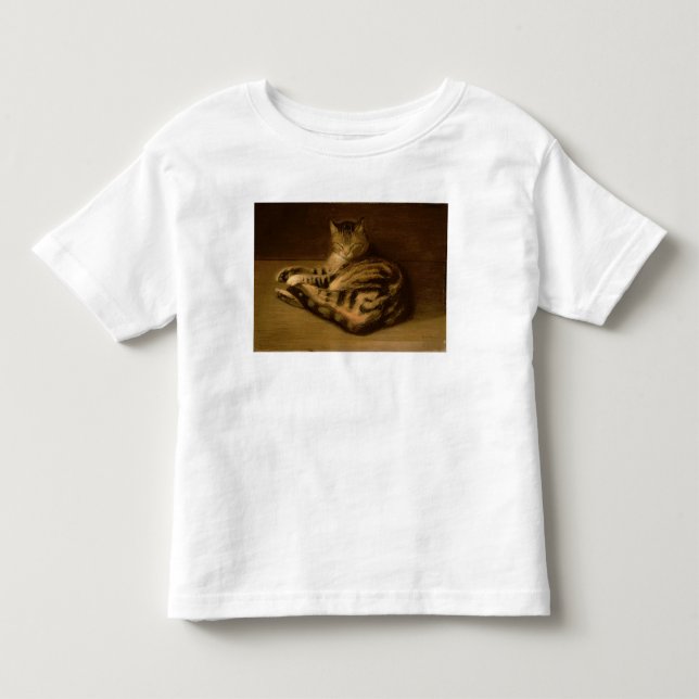 Camiseta Infantil Gato Recumbent, 1898 (Frente)