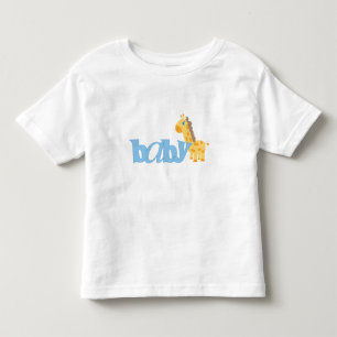 Camiseta Infantil Girafa do bebê (azul)