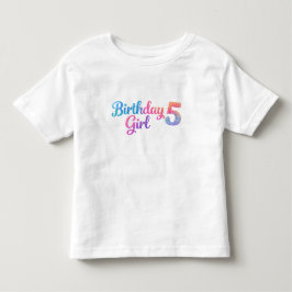 Camiseta Infantil Glitter Birthday Girl 5