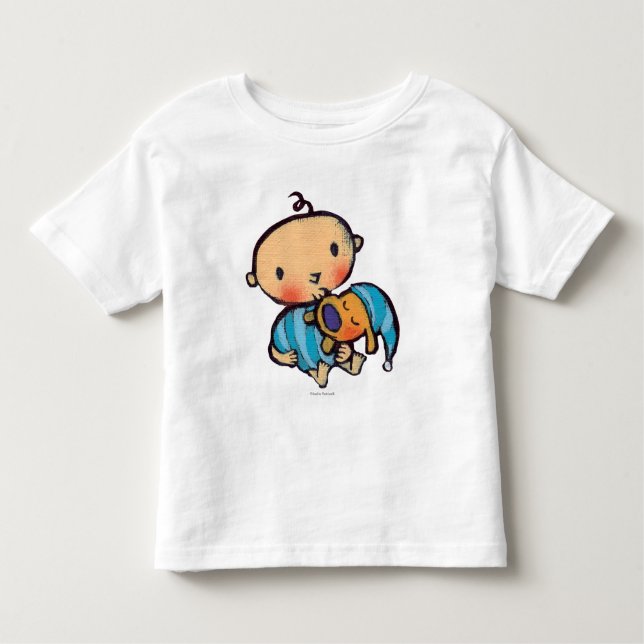 Camiseta Infantil Goodnight filhote de cachorro adorável dos beijos (Frente)