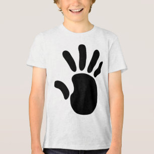 Camiseta Infantil Gráfica de Mão Preta Minimalista