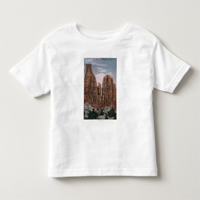 Camiseta Infantil Grand Junction, CO - vista do monumento nacional (Frente)